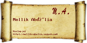 Mellik Abélia névjegykártya